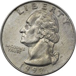 سکه کوارتر دلار 1997P واشنگتن - AU50 - آمریکا