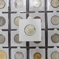 سکه 1000 دینار 1298/7 (سورشارژ تاریخ) 8 تاریخ بالا - MS61 - ناصرالدین شاه