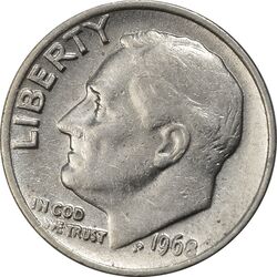 سکه 1 دایم 1968 روزولت - EF45 - آمریکا