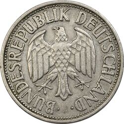 سکه 1 مارک 1950J جمهوری فدرال - EF45 - آلمان