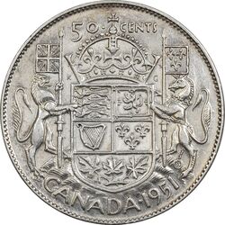 سکه 50 سنت 1951 جرج ششم - EF45 - کانادا
