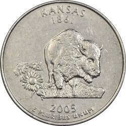 سکه کوارتر دلار 2005P ایالتی (کانزاس) - EF45 - آمریکا