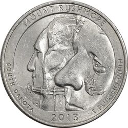 سکه کوارتر دلار 2013P (کوه راشمور) - MS61 - آمریکا