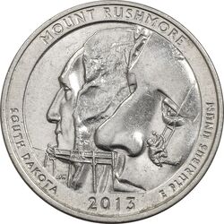 سکه کوارتر دلار 2013D (کوه راشمور) - AU58 - آمریکا