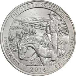 سکه کوارتر دلار 2016P (پارک ملی تئودور روزولت) - MS62 - آمریکا