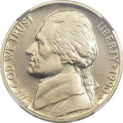 سکه 5 سنت 1990S جفرسون - PF69 - آمریکا