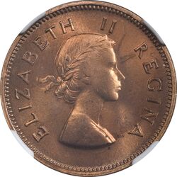 سکه 1/2 پنی 1955 الیزابت دوم - PF65 - آفریقای جنوبی