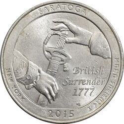 سکه کوارتر دلار 2015P ساراتوگا - MS61 - آمریکا