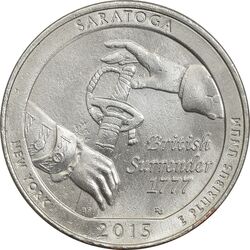 سکه کوارتر دلار 2015D ساراتوگا - AU55 - آمریکا