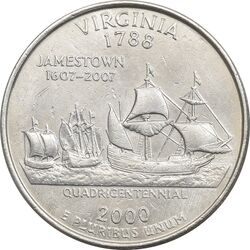 سکه کوارتر دلار 2000P ایالتی (ویرجینیا) - AU55 - آمریکا