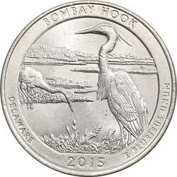 سکه کوارتر دلار 2015P بمبئی هوک - MS62 - آمریکا