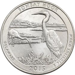 سکه کوارتر دلار 2015D بمبئی هوک - MS61 - آمریکا