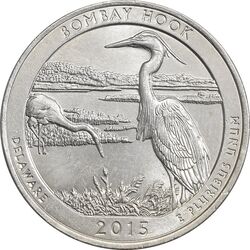 سکه کوارتر دلار 2015P بمبئی هوک - AU58 - آمریکا