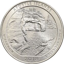 سکه کوارتر دلار 2018P جزایر آپوستل - MS63 - آمریکا