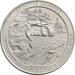 سکه کوارتر دلار 2018P جزایر آپوستل - MS61 - آمریکا