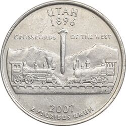 سکه کوارتر دلار 2007D ایالتی (یوتا) - AU58 - آمریکا