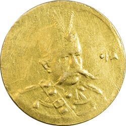 سکه طلا 5000 دینار 1318 تصویری - EF45 - مظفرالدین شاه
