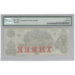 اسکناس 3 دلار 1860S (ساحل رودخانه غربی جامائیکا، ورمونت) - UNC66 - آمریکا