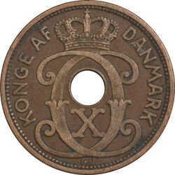 سکه 5 اوره 1928 کریستیان دهم - EF45 - دانمارک