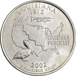 سکه کوارتر دلار 2002P ایالتی (لوئیزیانا) - AU58 - آمریکا