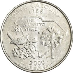 سکه کوارتر دلار 2000P ایالتی (کارولینای جنوبی) - MS62 - آمریکا