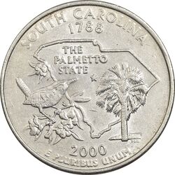 سکه کوارتر دلار 2000P ایالتی (کارولینای جنوبی) - AU58 - آمریکا
