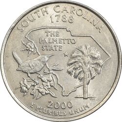 سکه کوارتر دلار 2000D ایالتی (کارولینای جنوبی) - AU58 - آمریکا