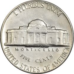 سکه نیکل 5 سنت 1970D جفرسون - EF45 - آمریکا