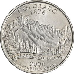 سکه کوارتر دلار 2006P ایالتی (کلرادو) - MS61 - آمریکا