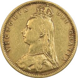 سکه طلا 1/2 ساورین 1892 ویکتوریا - EF40 - انگلستان