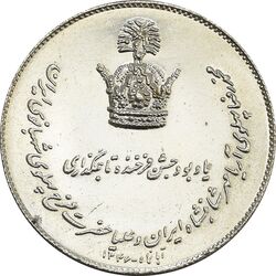 مدال یادبود نقره جشن تاجگذاری 1346 - MS64 - محمد رضا شاه