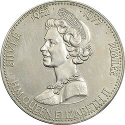 مدال 25 سال از سلطنت ملکه الیزابت دوم 1977 - AU58 - انگلستان