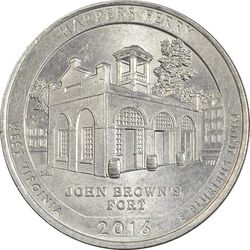 سکه کوارتر دلار 2016P (پارک ملی تاریخی هارپرز فری) - AU55 - آمریکا