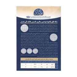 سری مدال های نقره یادبود نودمین سالگرد تاسیس بانک ملی ایران (با جعبه فابریک) - UNC - جمهوری اسلامی