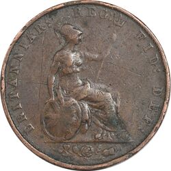 سکه 1 فارتینگ 1853 ویکتوریا - VF25 - انگلستان