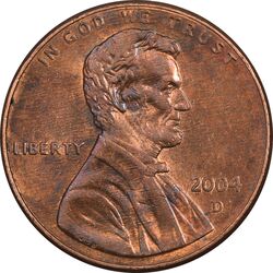 سکه 1 سنت 2004D لینکلن - AU58 - آمریکا