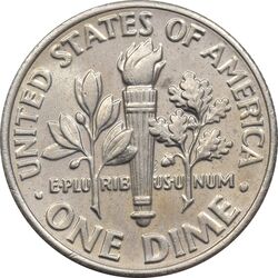 سکه 1 دایم 2021D روزولت - AU55 - آمریکا