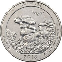 سکه کوارتر دلار 2016D جنگل ملی شاونی - AU58 - آمریکا