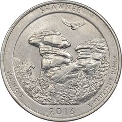 سکه کوارتر دلار 2016P جنگل ملی شاونی - AU58 - آمریکا