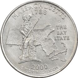 سکه کوارتر دلار 2000P ایالتی (ماساچوست) - MS61 - آمریکا