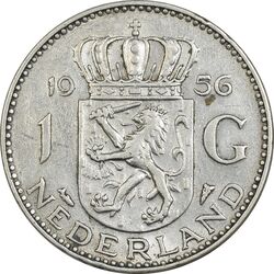 سکه 1 گلدن 1956 یولیانا - EF45 - هلند