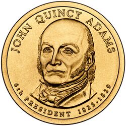 1 دلار جان کوئینسی آدامز - USA 1 Dollar copper coin - Presidential - John Quincy Adams