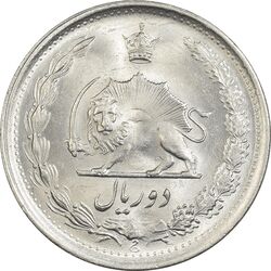 سکه 2 ریال 1342 - MS65 - محمد رضا شاه