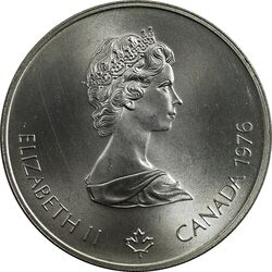 سکه 5 دلار 1976 یادبود المپیک مونترال - MS64 - الیزابت دوم - کانادا
