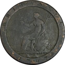 سکه 1 پنی 1797 جرج سوم - VF20 - بریتانیا