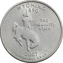سکه کوارتر دلار 2007D ایالتی (وایومینگ) - MS62 - آمریکا