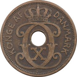 سکه 5 اوره 1927 کریستیان دهم - EF40 - دانمارک
