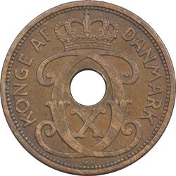 سکه 5 اوره 1927 کریستیان دهم - EF45 - دانمارک