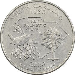 سکه کوارتر دلار 2000P ایالتی (کارولینای جنوبی) - MS61 - آمریکا