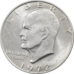 سکه یک دلار 1972D آیزنهاور - AU55 - آمریکا